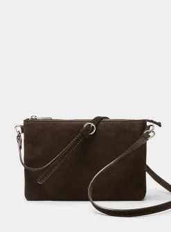 Minimalist suede crossbody bag