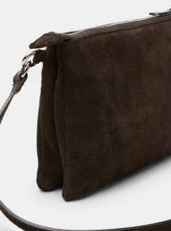 Minimalist suede crossbody bag