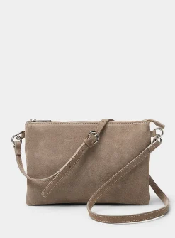 Minimalist suede crossbody bag