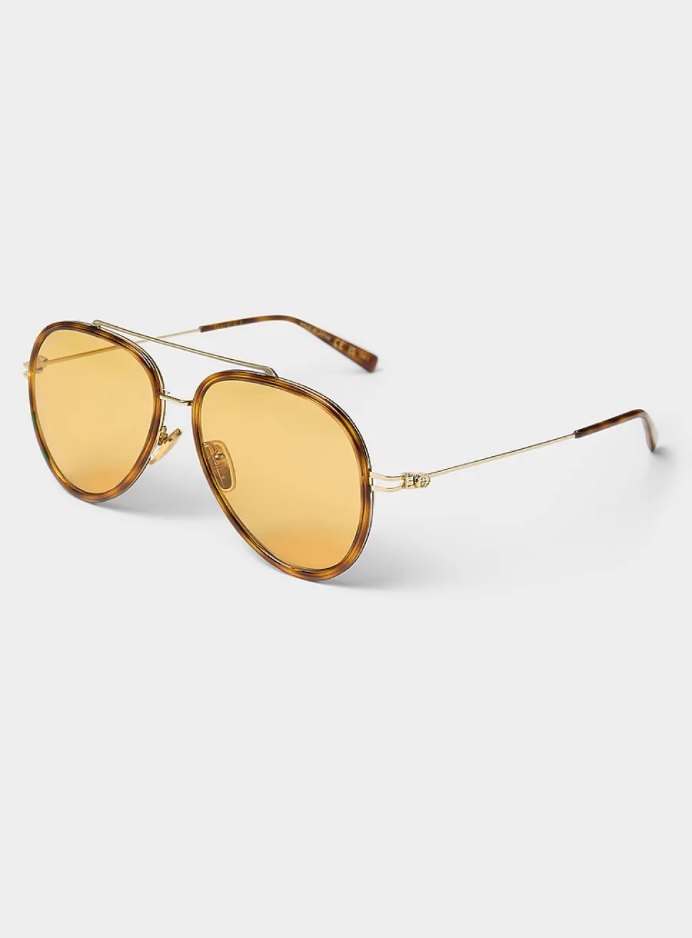 Mixed-material aviator sunglasses