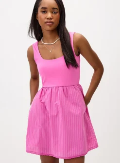 Mixed media short dress
