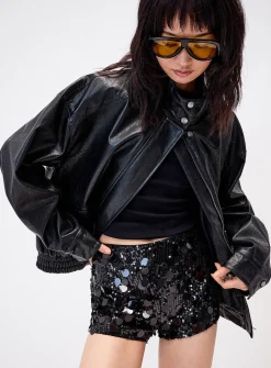 Mixed sequins micro-short