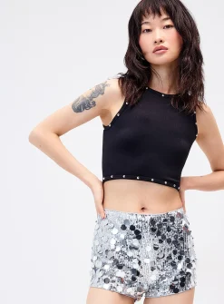 Mixed sequins micro-short