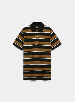 Mixed stripe piqué polo
