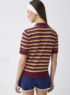 Mixed stripes polo shirt