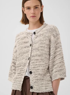 Mixed weave neutral tone cardigan