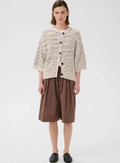 Mixed weave neutral tone cardigan