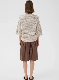 Mixed weave neutral tone cardigan