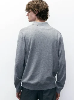 Modal-blend polo sweater