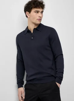 Modal-blend polo sweater