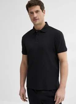 Modal-blend ribbed polo