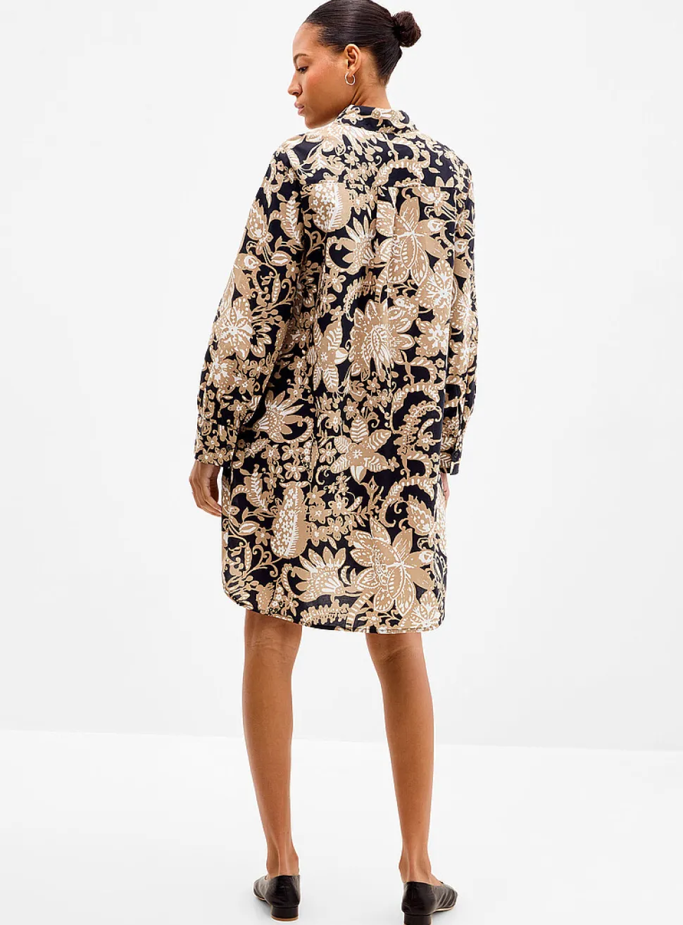 Moka floral flared shirtdress