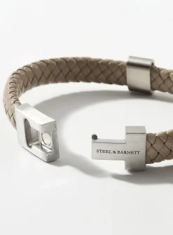 Monochrome braided leather bracelet
