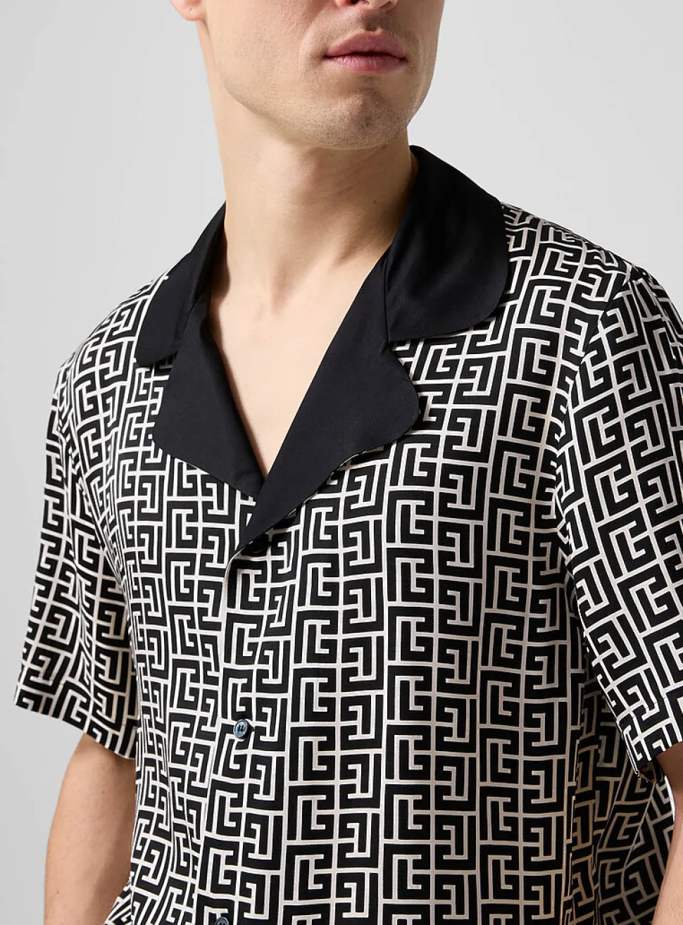 Monogrammed silky cabana shirt