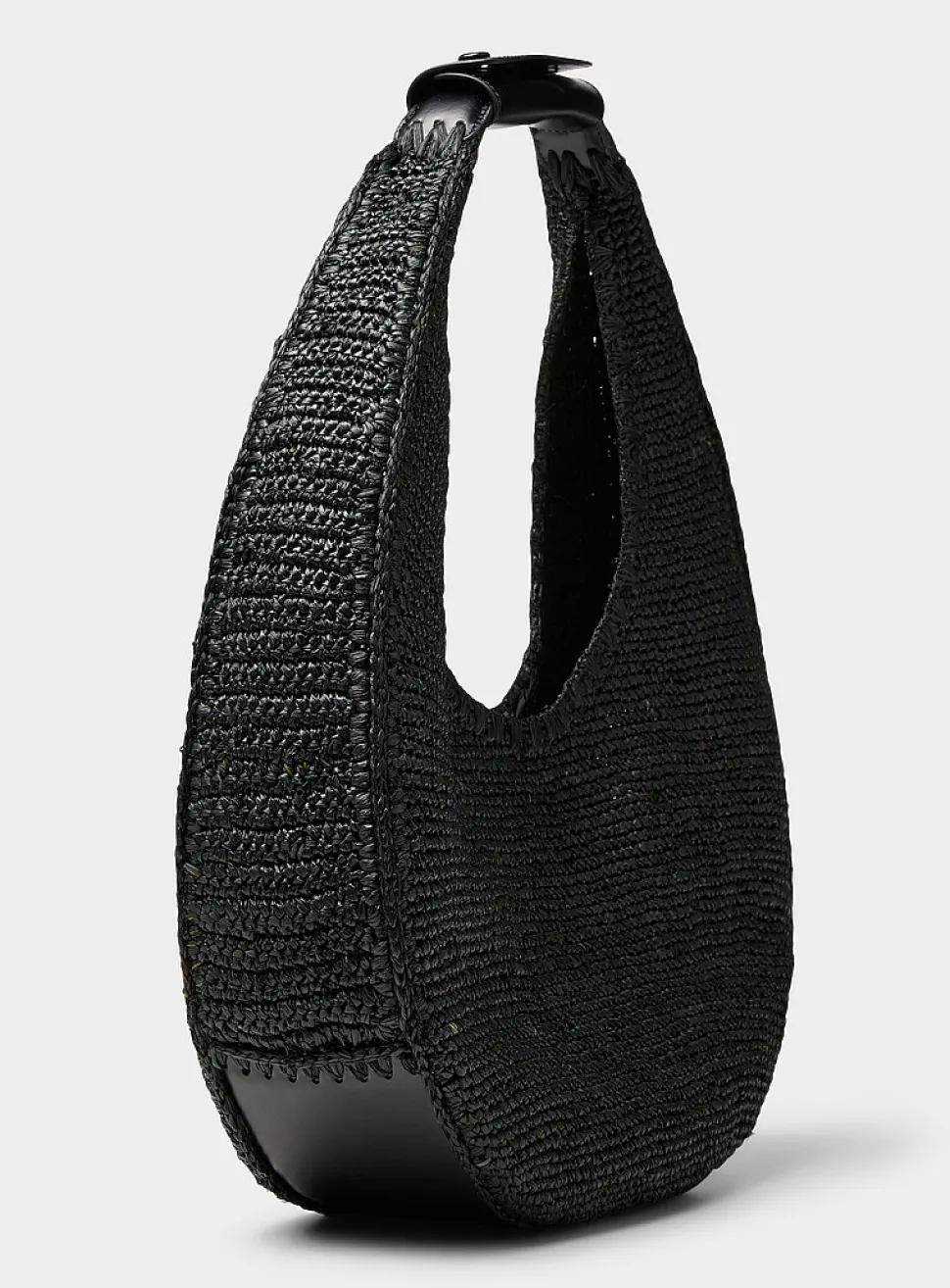 Moon crocheted raffia large shoulder bag