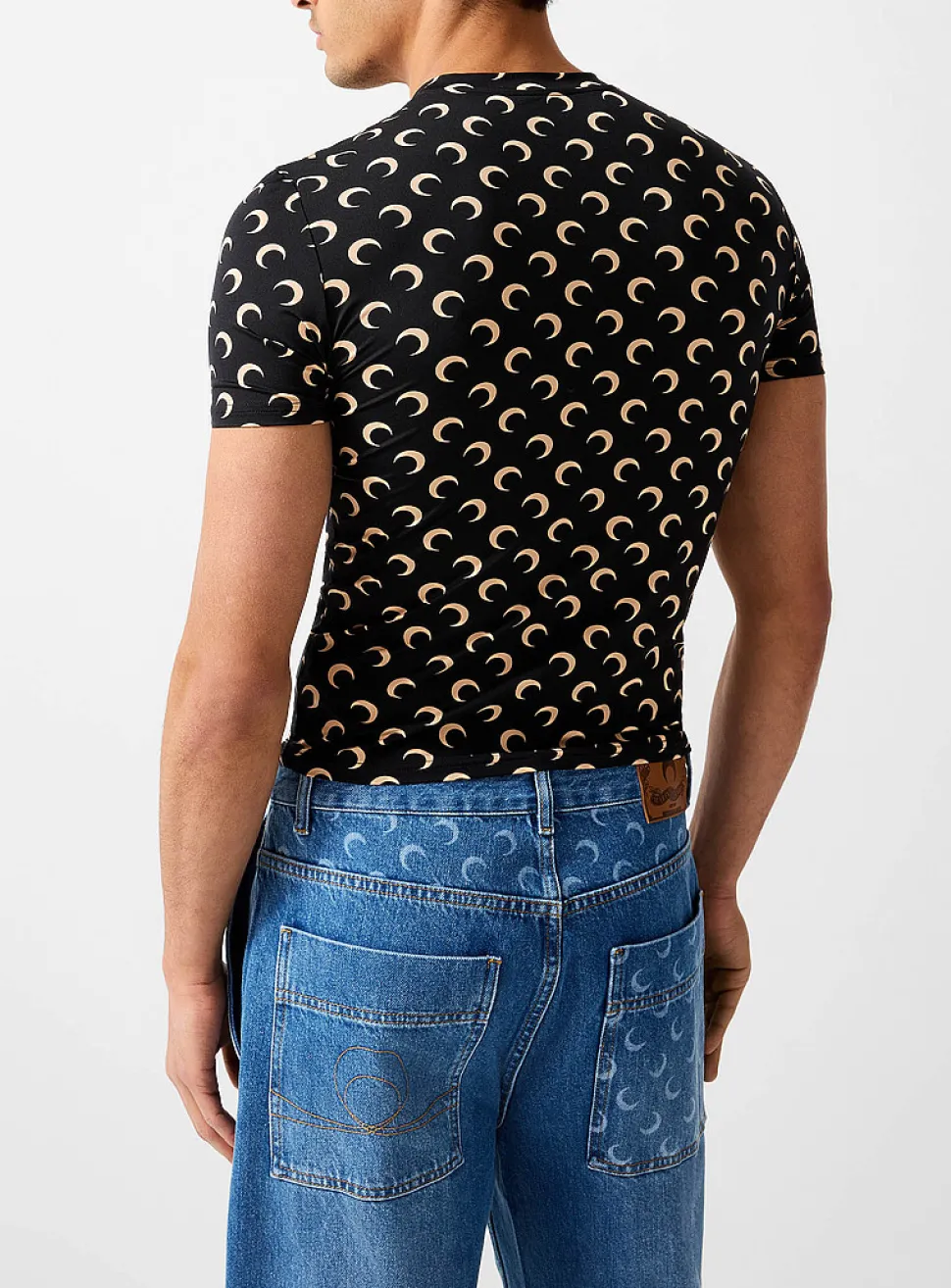 Moon printed second-skin T-shirt