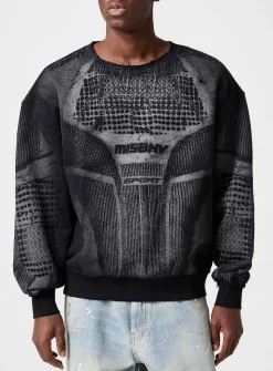 Motocross print oversized sweatshirt