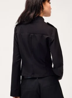 Multiple golden buttons fitted jacket