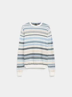 Muted mixed-stripe sweater
