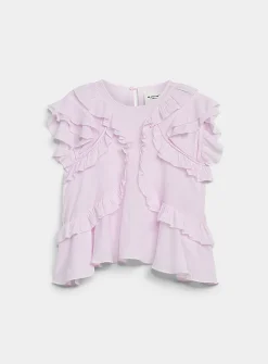 Nalou ruffled cotton voile top