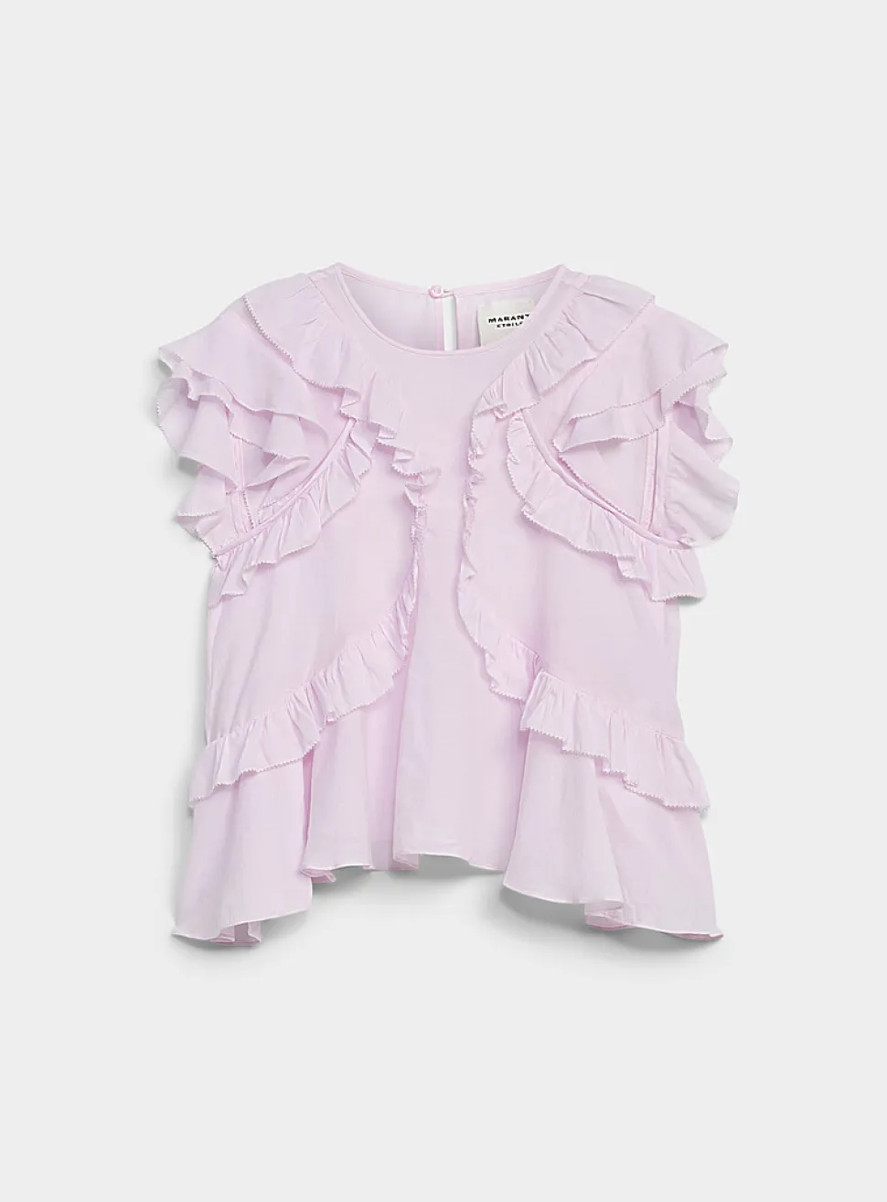 Nalou ruffled cotton voile top