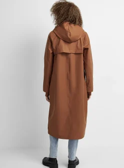 Natural hue maxi raincoat