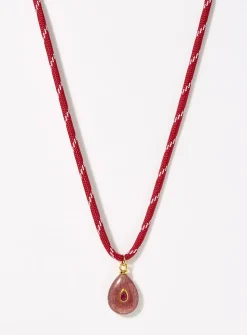 Natural-stone cord necklace