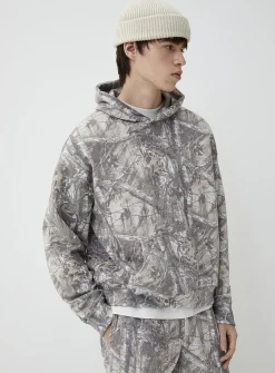Nature-print hoodie