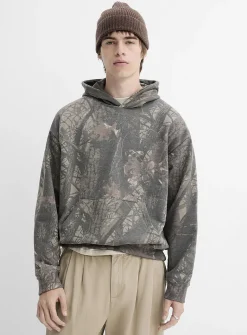 Nature-print hoodie
