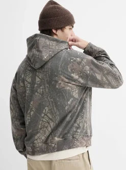 Nature-print hoodie