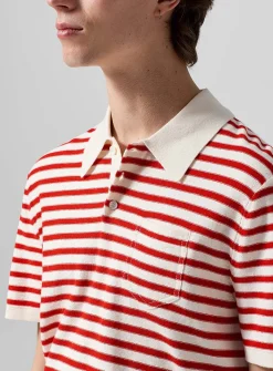 Nautical stripes knit polo