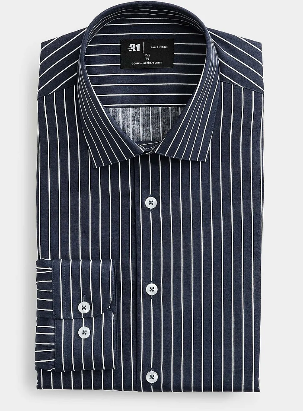 Navy nautical-stripe shirt