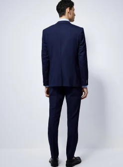 Navy 3-piece piqué suit