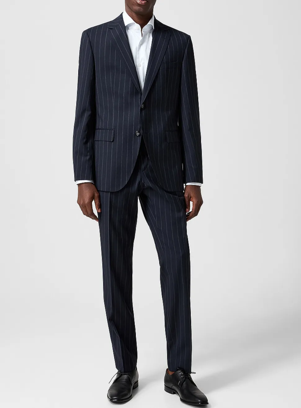 Navy pinstripe suit