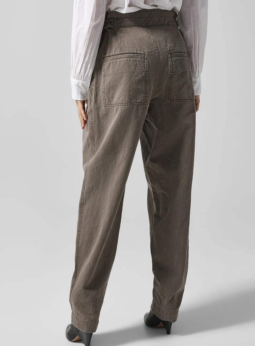 Neriah cotton-linen blend pleated pant