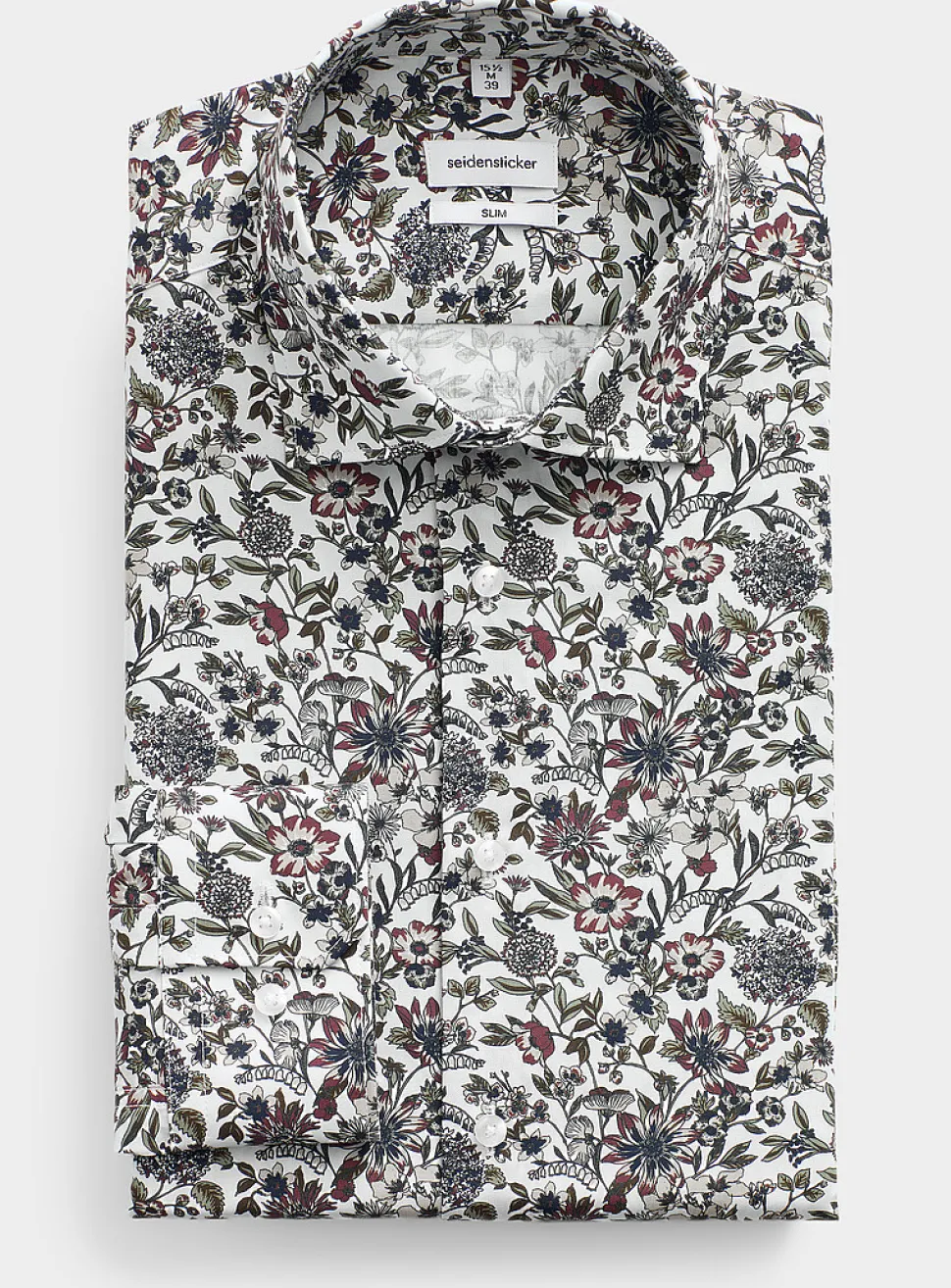 Neutral flower wrinkle-free shirt