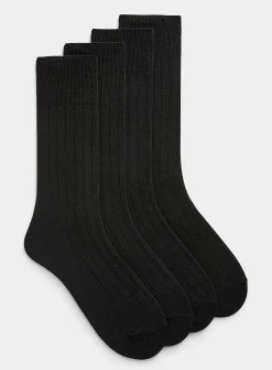Neutral ribbed dress socks
