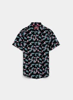 Nocturnal flamingo shirt