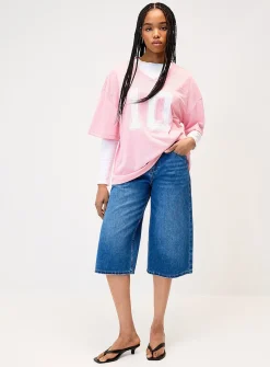 Number loose-fit jersey T-shirt