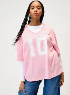 Number loose-fit jersey T-shirt