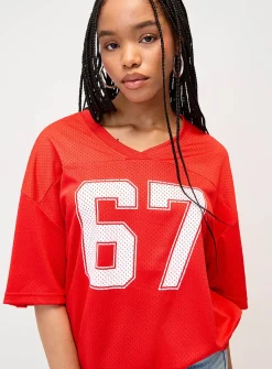 Number loose-fit jersey T-shirt