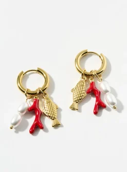 Ocean-charm hoops