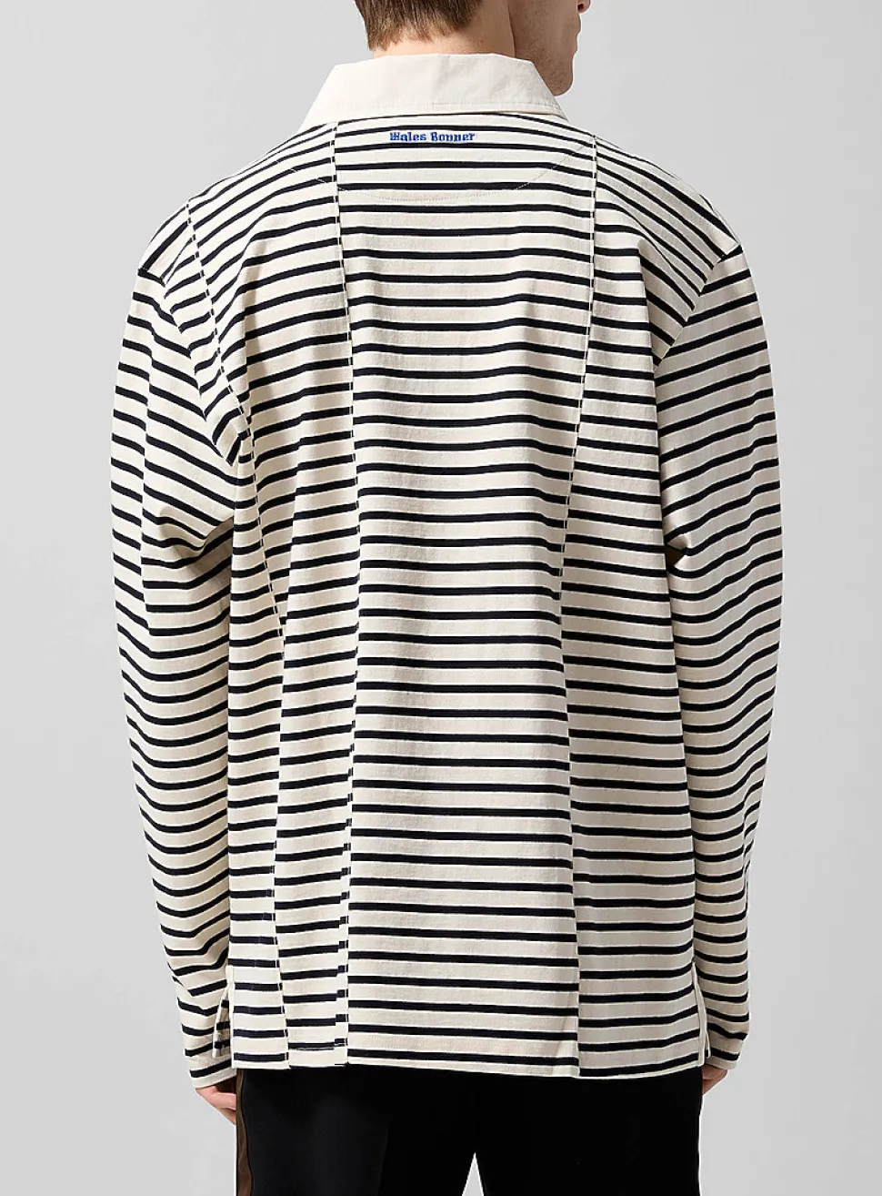Offset stripes rugby polo shirt