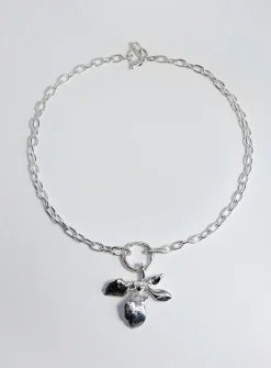 Oleander sterling silver medallion chain
