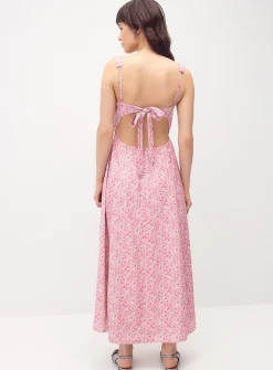 Open-back balconette maxi dress