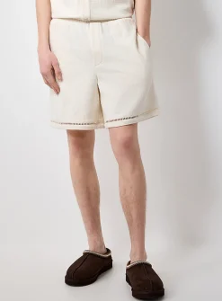 Openwork-detail textured pyjama short