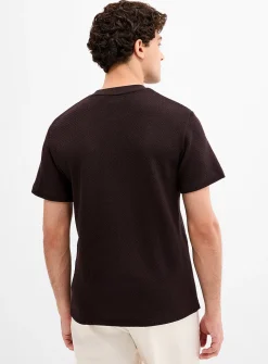 Openwork dot knit T-shirt