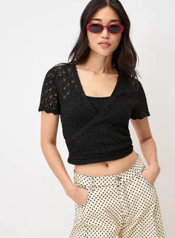 Openwork knit bolero