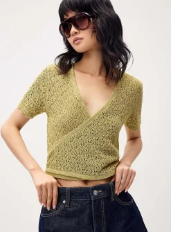 Openwork knit bolero