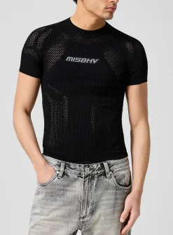 Openwork knit signature fitted T-shirt